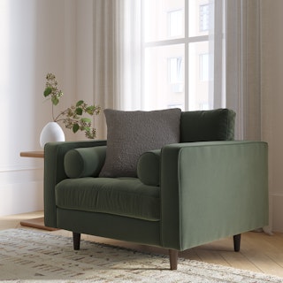 Sven 42" Tufted Velvet Lounge Chair - Plush Pacific Green