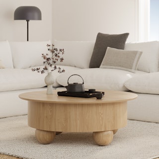 Sigrid 42.5" Storage Coffee Table - White Oak