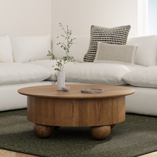 Sigrid 42.5" Storage Coffee Table - Smoked Oak