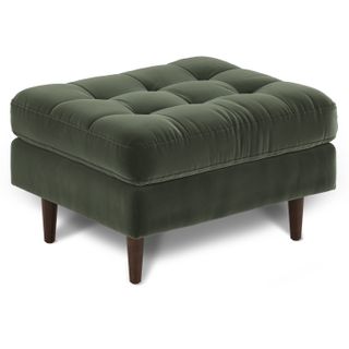 Sven 30" Velvet Ottoman - Plush Pacific Green