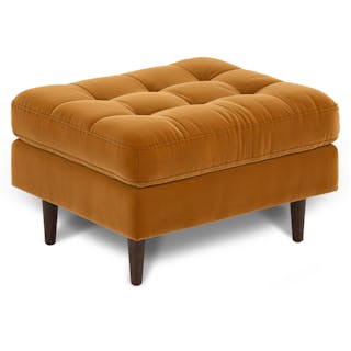 Sven 30" Velvet Ottoman - Plush Pacific Ginger