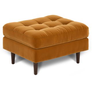 Sven 30" Velvet Ottoman - Plush Pacific Ginger