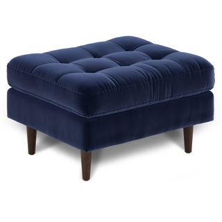 Sven 30" Velvet Ottoman - Plush Cascadia Blue