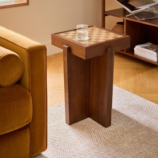 Harmon Checkerboard Side Table - Walnut