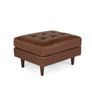 Sven 30" Tufted Leather Ottoman - Taos Brown