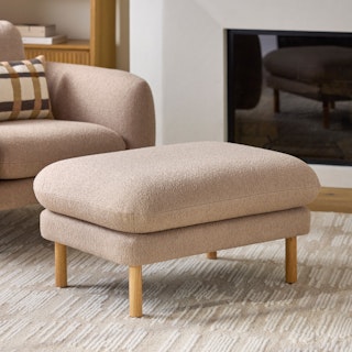 Sanders 35.5" Ottoman - Sandstone Wool Bouclé