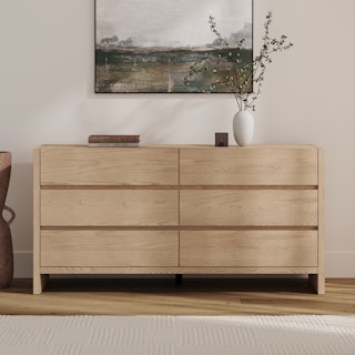 Leif 6-Drawer Double Dresser - White Oak