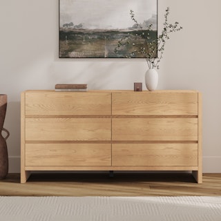 Leif 6-Drawer Double Dresser - White Oak