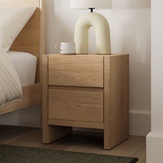 Leif White Oak 2-Drawer Nightstand