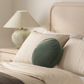 Bonnie Velvet Round Pillow - Plush Pacific Green