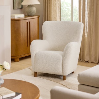 Archie 31.5" Lounge Chair - Short Shearling White