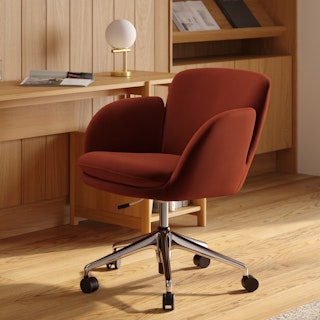 Bea Velvet Office Chair - Hale Rust