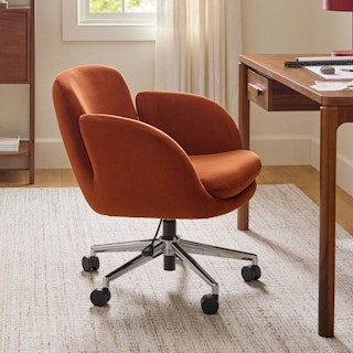 Bea Velvet Office Chair - Hale Rust