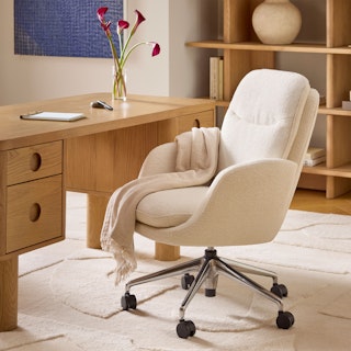 Bea Executive Office Chair - Ivory Wool Bouclé