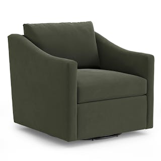 Landry 32.25" Velvet Swivel Lounge Chair - Hale Fir Green