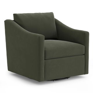 Landry 32.25" Velvet Swivel Lounge Chair - Hale Fir Green