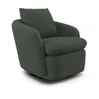 Leigh 33" Swivel Lounge Chair - Green Wool Bouclé