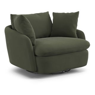 Leigh 47" Grand Velvet Swivel Lounge Chair - Hale Fir Green