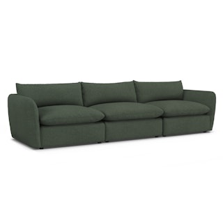 Leigh 131.5" Modular Sofa - Green Wool Bouclé