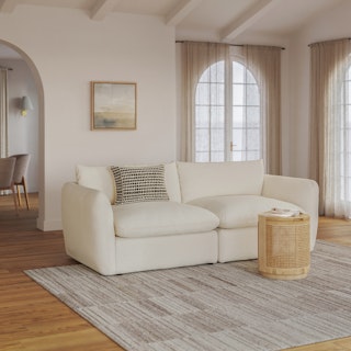 Leigh 92" Modular Sofa - Ivory Wool Bouclé