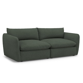 Leigh 92" Modular Sofa - Green Wool Bouclé