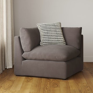 Leigh 41" Velvet Corner Chair Module - Hale Warm Gray