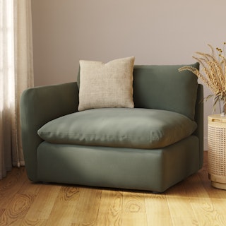 Leigh 46" Velvet Left Arm Module - Hale Fir Green