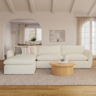 Leigh 131.5" Modular Sectional - Ivory Wool Bouclé