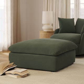 Leigh 41" Velvet Ottoman - Hale Fir Green