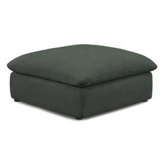 Leigh 41" Ottoman - Green Wool Bouclé