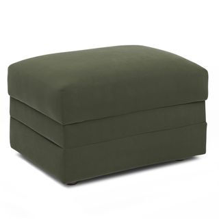 Riley 28" Velvet Ottoman - Hale Fir Green