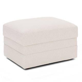 Riley 28" Ottoman - Ivory Wool Bouclé