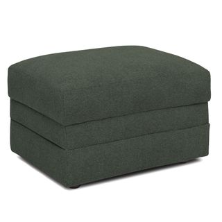 Riley 28" Ottoman - Green Wool Bouclé