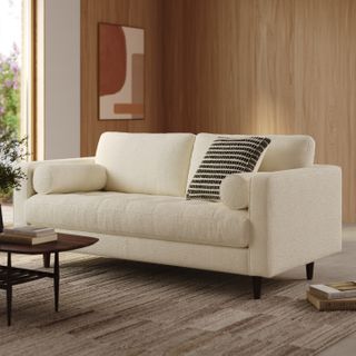 Sven 72" Tufted Loveseat - Ivory Wool Bouclé