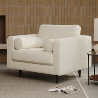 Sven 42" Tufted Lounge Chair - Ivory Wool Bouclé