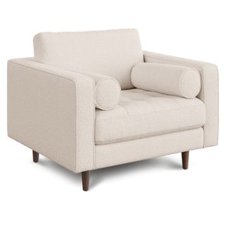 Sven 42" Tufted Lounge Chair - Ivory Wool Bouclé