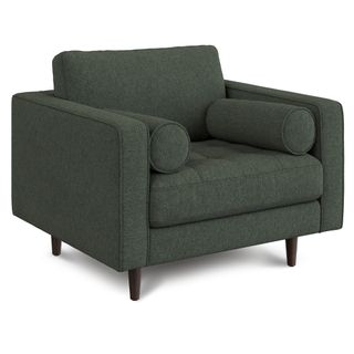 Sven 42" Tufted Lounge Chair - Green Wool Bouclé