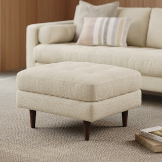 Sven 30" Ottoman - Ivory Wool Bouclé