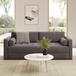 Sven 88" Tufted Velvet Sofa Bed - Hale Warm Gray