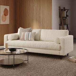 Sven 88" Tufted Sofa - Ivory Wool Bouclé