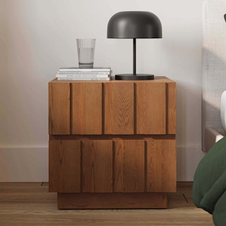 Marko 2-Drawer Nightstand - Smoked Oak