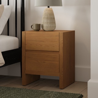 Leif 2-Drawer Nightstand - Smoked Oak