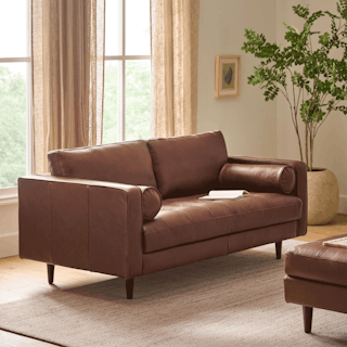 Sven 72" Tufted Leather Loveseat - Taos Brown