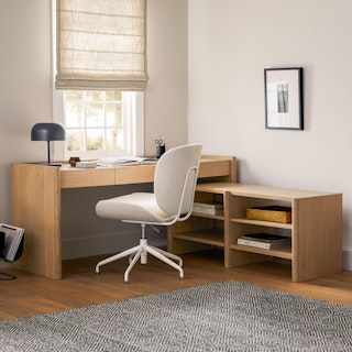 Torme L-Shape Desk Set - White Oak