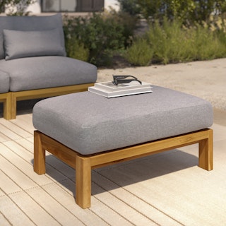 Cove 34.25" Outdoor Ottoman - Basket Gray