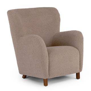 Archie 31.5" Lounge Chair - Short Shearling Taupe