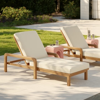 Laholm 78" Outdoor Chaise Lounge - Dravite Ivory