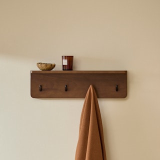 Williams 24" Shelf and Coat Rack - Black and Walnut