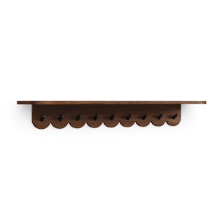 Shelly 38" Shelf and Coat Rack - Black and Walnut