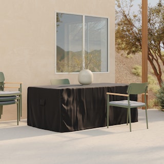 Sardis Outdoor Dining Table Cover for 6 - Black